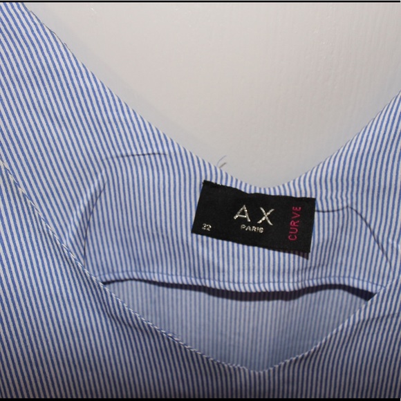 BLUE AND WHITE PIN STRIPE JUMPSUIT WITH POCKETS - Picture 3 of 5